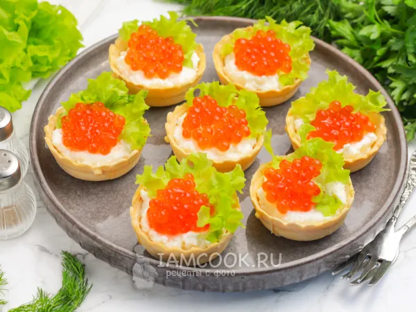Фото блюда: Тарталетки с имитированной икрой