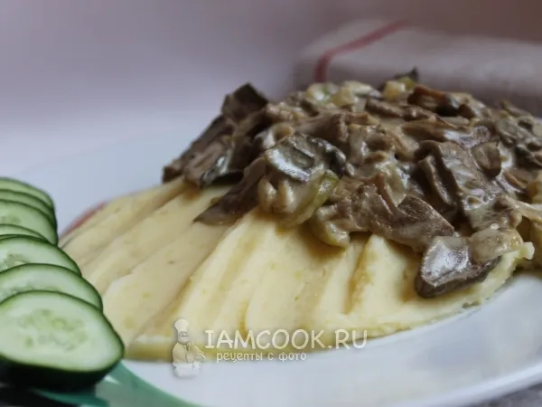 Фото блюда: Кабачки тушеные с грибами