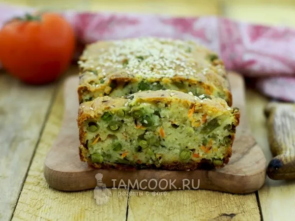 Фото блюда: Пирог из манной крупы с горохом