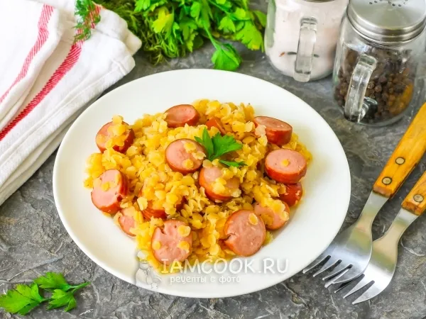 Фото блюда: Чечевица с сосисками