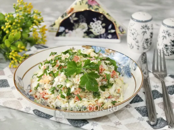 Фото блюда: Салат со скумбрией и рисом