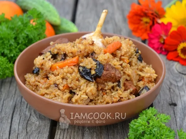 Фото блюда: Плов из говядины на костре в казане