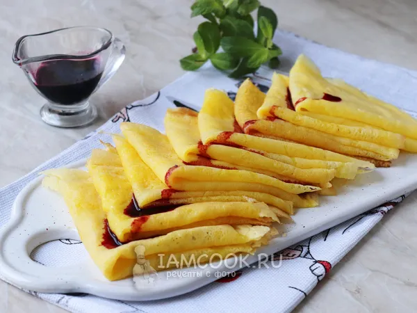 Фото готового блюда: Блины на воде и крахмале