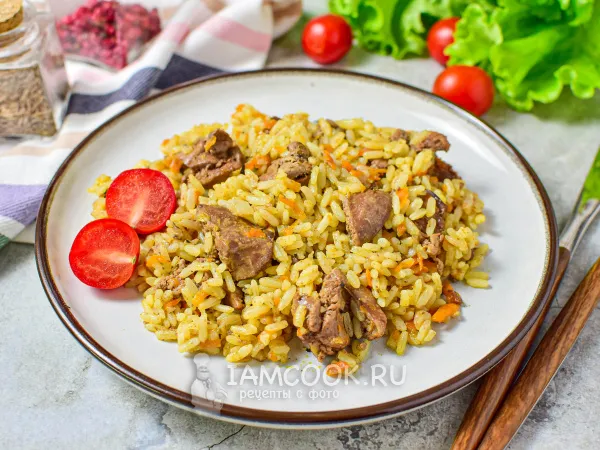 Фото блюда: Куриная печень с рисом в мультиварке