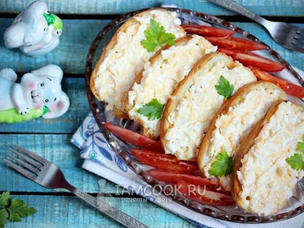 Фото блюда: Бутерброды с сыром и яйцом