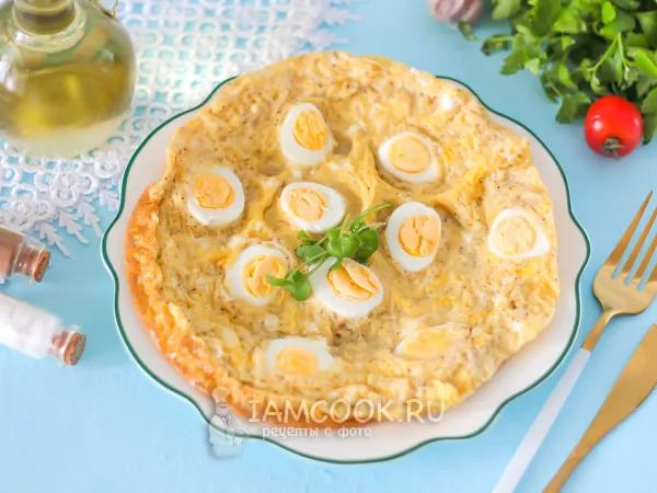 Фото блюда: Омлет с перепелиными яйцами (вареными)