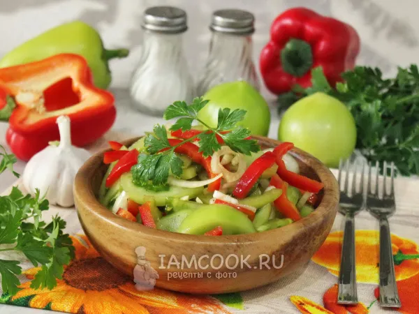 Фото блюда: Салат из свежих зеленых помидоров