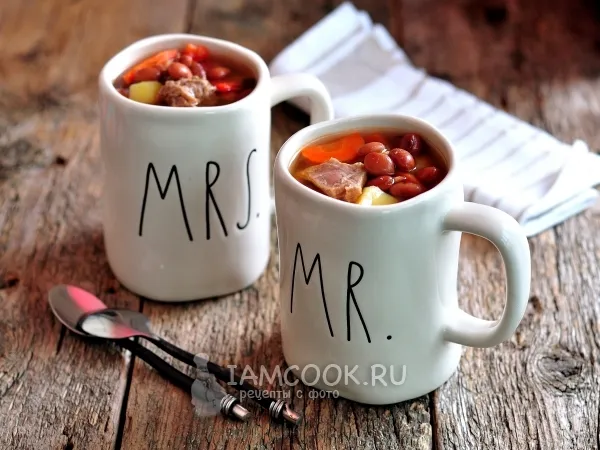 Фото готового блюда: Суп с красной фасолью консервированной