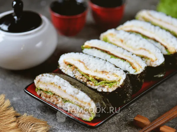 Фото готового блюда: Суши-сэндвичи с курицей кацу