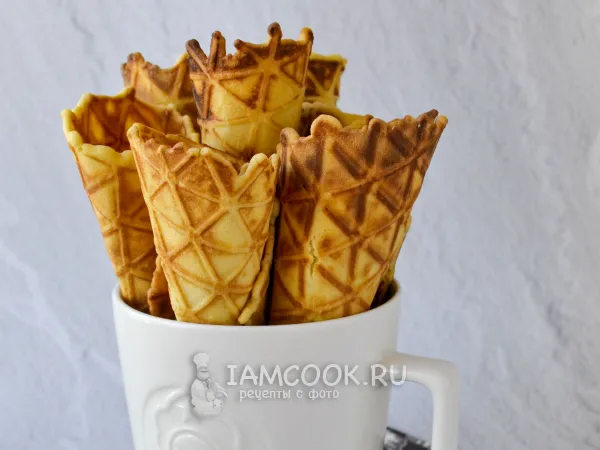 Фото готового блюда: Вафли в советской вафельнице (хрустящие)