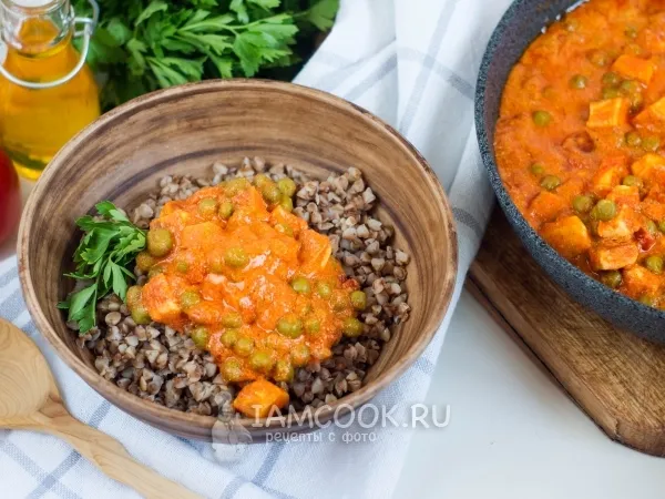 Фото блюда: Подливка из сыра и горошка