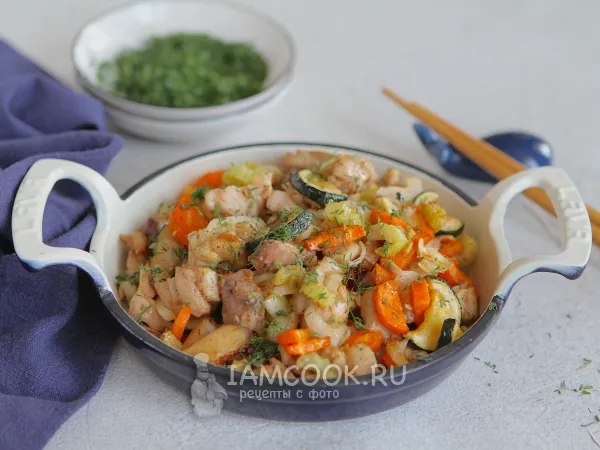 Фото блюда: Курица с овощами в аэрогриле