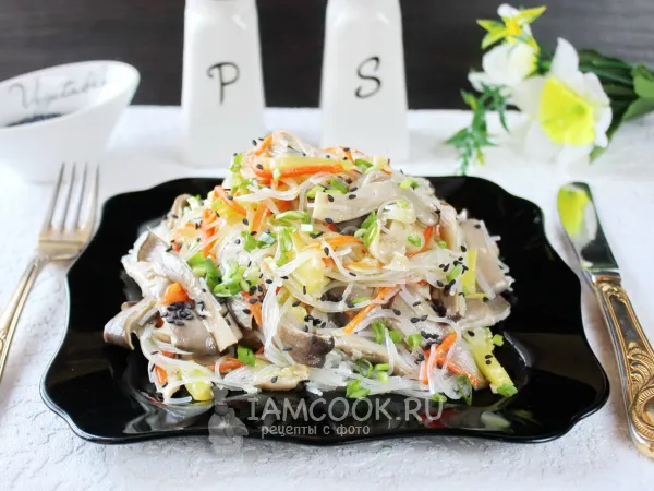 Фото блюда: Фунчоза с вешенками и овощами