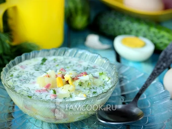 Фото блюда: Окрошка на воде с сервелатом