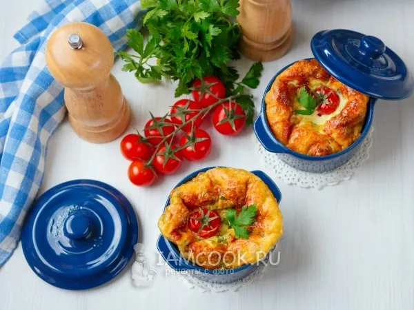 Фото блюда: Омлет с помидорами и сыром в духовке