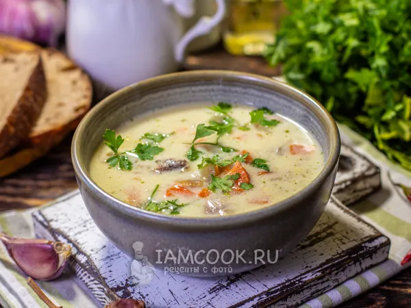 Фото блюда: Куриный суп со сметаной