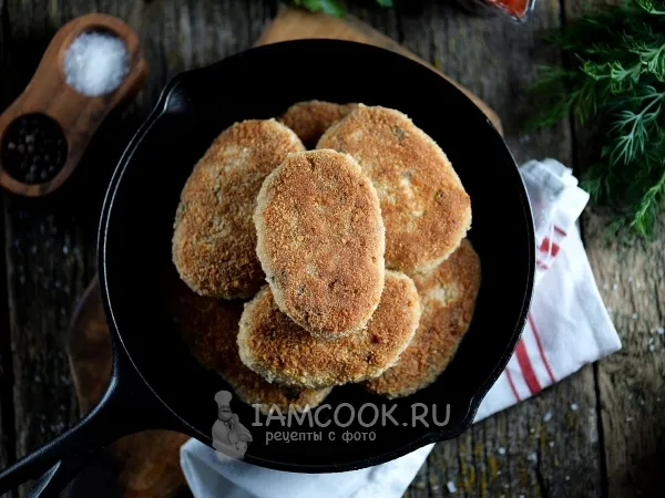 Фото готового блюда: Рыбные котлеты по-фламандски