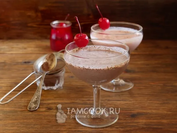 Фото блюда: Смузи с творогом, вишней и какао