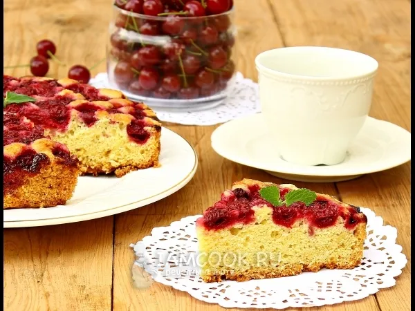 Фото блюда: Рассыпчатый пирог с вишней