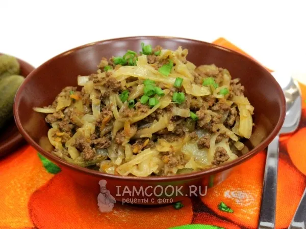 Фото блюда: Капуста с фаршем в мультиварке