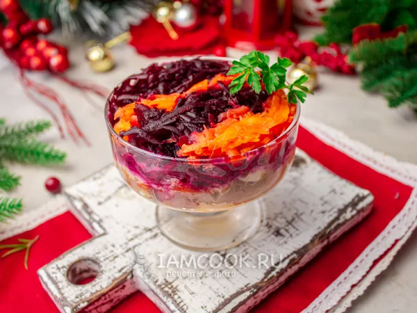 Фото готового блюда: Селедка под шубой по Дюкану