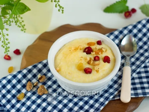 Фото готового блюда: Кукурузная каша на воде с молоком