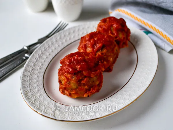 Фото готового блюда: Постные тефтели из гречки