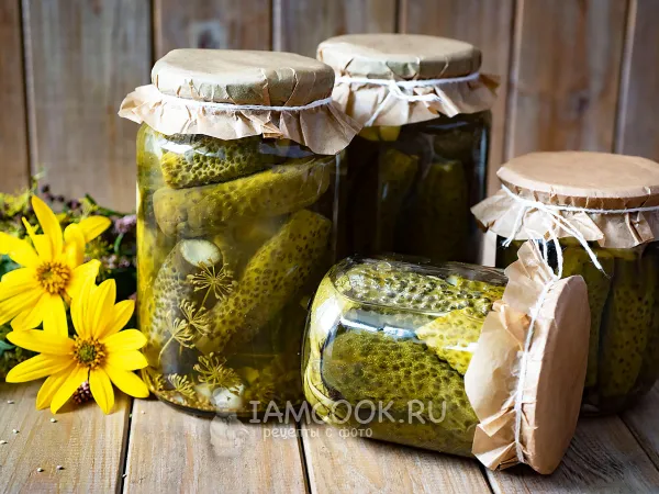 Фото блюда: Маринованные огурцы с медом на зиму