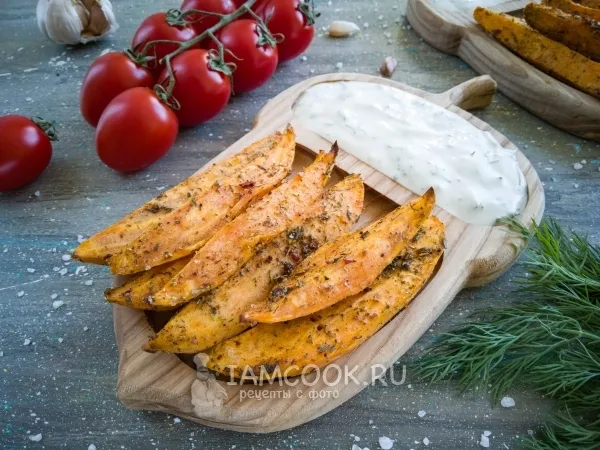 Фото готового блюда: Батат, запеченный в духовке