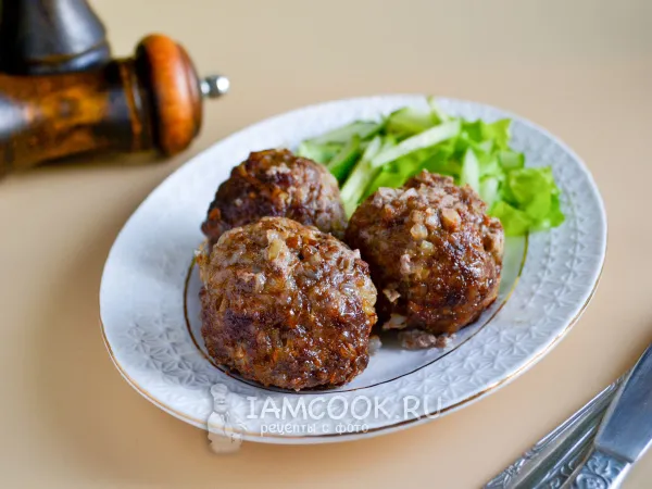 Фото готового блюда: Тефтели с гречкой в аэрогриле