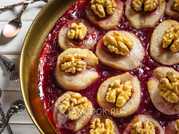 Фото блюда: Пирог с грушей и брусникой