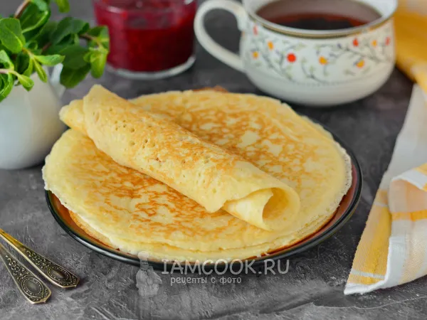 Фото блюда: Блины на манке и кефире без муки
