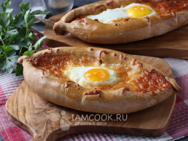 Фото блюда: Хачапури по-аджарски без дрожжей