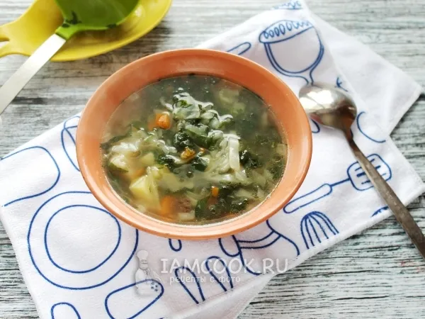 Фото блюда: Зеленые щи с замороженной крапивой