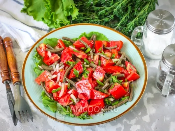 Фото блюда: Чесночные стрелки с помидорами