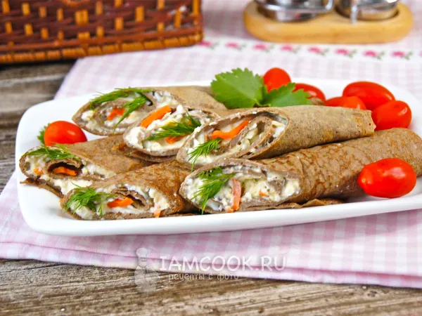 Фото готового блюда: Печеночные трубочки с начинкой