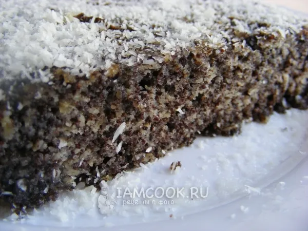 Фото готового блюда: Тонкий маковый пирог без муки