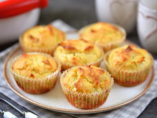 Фото блюда: Творожные кексы с кукурузной мукой