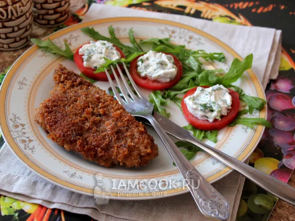 Фото готового блюда: Шницель из мраморной говядины
