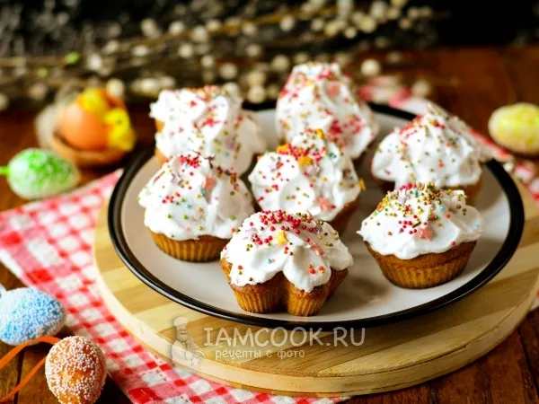 Фото готового блюда: Пасхальные кексы на сметане