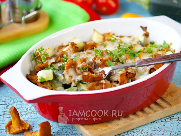 Фото блюда: Кабачки с лисичками в духовке