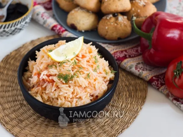 Фото готового блюда: Плов из риса с помидорами по-турецки (Domatesli pilav)