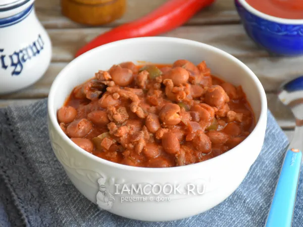 Фото готового блюда: Фарш с фасолью по-мексикански