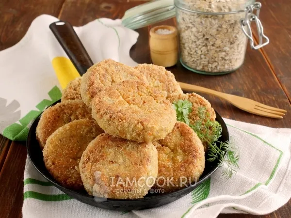 Фото готового блюда: Котлеты из геркулеса