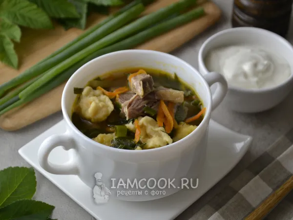 Фото блюда: Суп из сныти с клецками