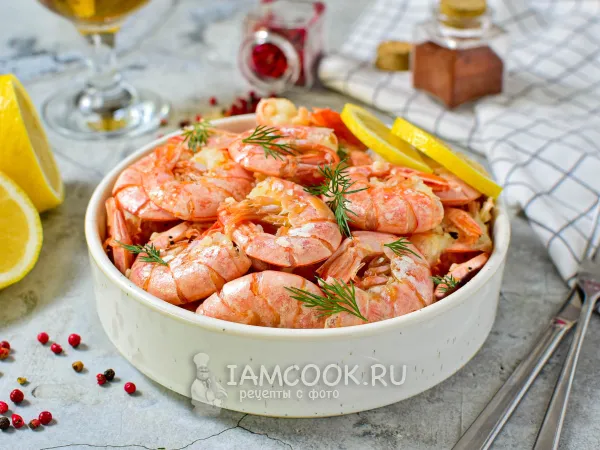 Фото блюда: Креветки в пиве с чесноком