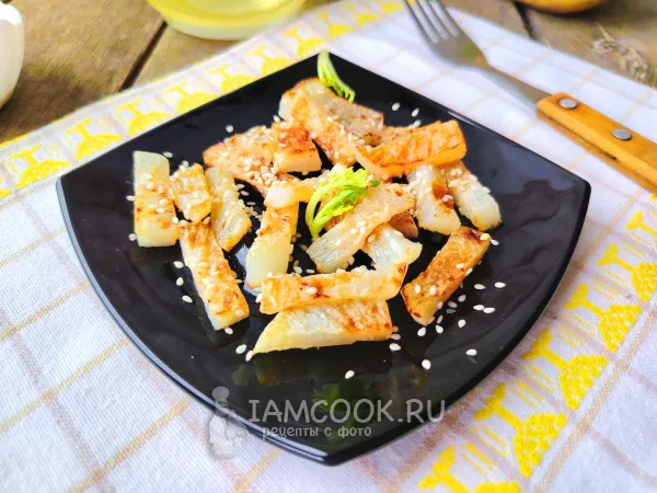 Фото блюда: Жареная репа на сковороде