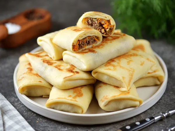 Фото готового блюда: Блинчики с куриными желудками