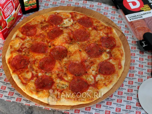 Фото блюда: Пицца Пепперони на тонком тесте