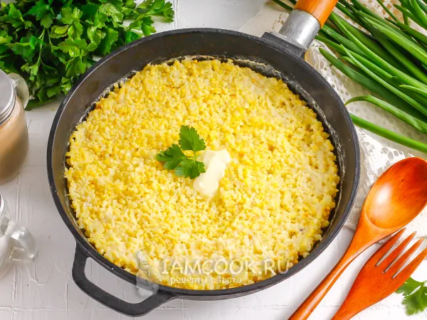 Фото блюда: Рассыпчатая пшенная каша на воде в духовке